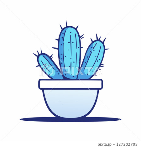 Cute Blue Cactus Plant Pot Cute Blue Cactus Plant Pot 127202705