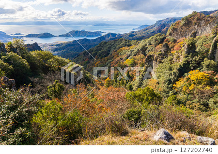 秋の小豆島　紅葉の寒霞渓　表十二景（四望頂）からの眺望 127202740