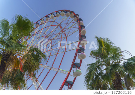 Ferris Wheel park Against the Sky Background 127203116