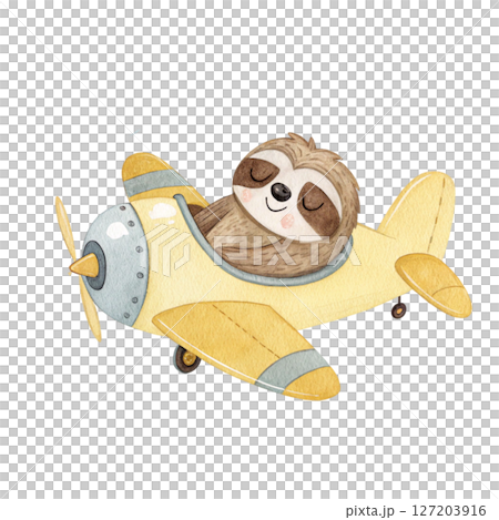 Cute animals and travel white background 127203916