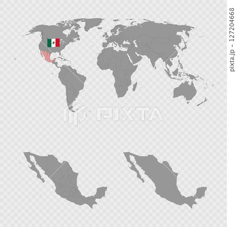 Mexico Map Set with World Location. 127204668