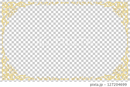 Gold hand drawn decorative frame. Gold hand drawn decorative frame. 127204699