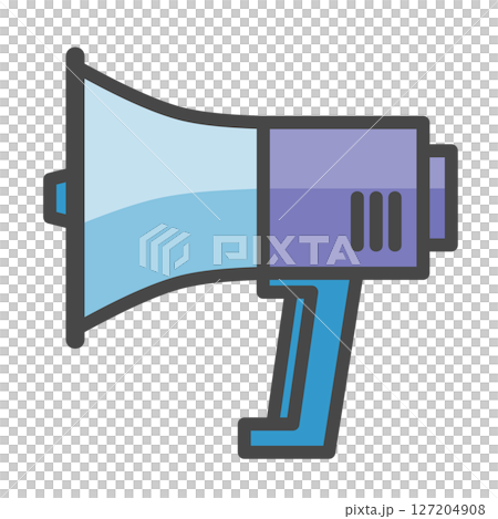 大聲播報廣告和自然災害警告的揚聲器插圖 大聲播報廣告和自然災害警告的揚聲器插圖 127204908