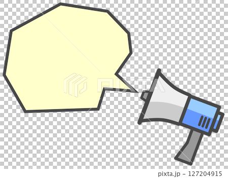 大聲播報廣告和自然災害警告的揚聲器插圖 127204915