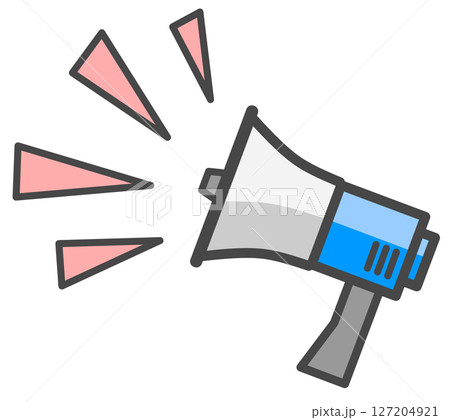 宣伝の放送や天災の警告を大声で伝える拡声器のイラスト 宣伝の放送や天災の警告を大声で伝える拡声器のイラスト 127204921