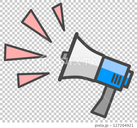 宣伝の放送や天災の警告を大声で伝える拡声器のイラスト 宣伝の放送や天災の警告を大声で伝える拡声器のイラスト 127204921