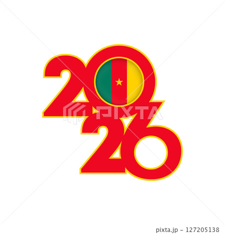 2026 banner with Cameroon flag inside. 127205138
