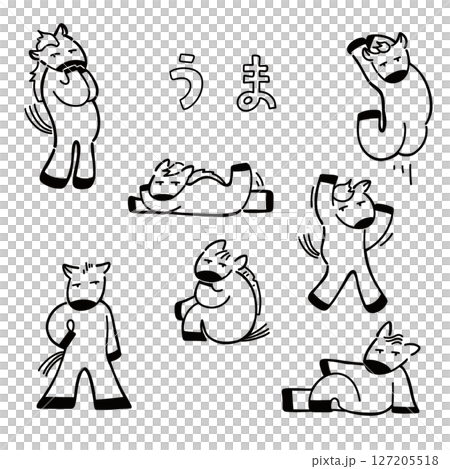 午年のイラストセット 127205518