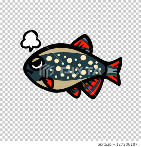 Illustration of a cute angry Microrasbora Hanabi Illustration of a cute angry Microrasbora Hanabi 127206187