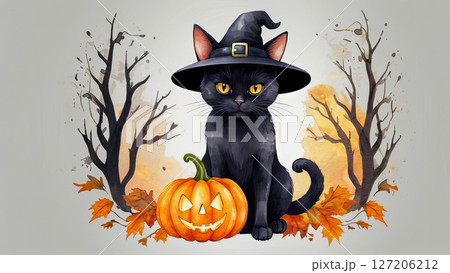 Mysterious Halloween Scene with Eerie Glow and Haunted Atmosphere 127206212