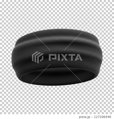 Black fitness headband 3d icon isolated on transparent background Black fitness headband 3d icon isolated on transparent background 127206446