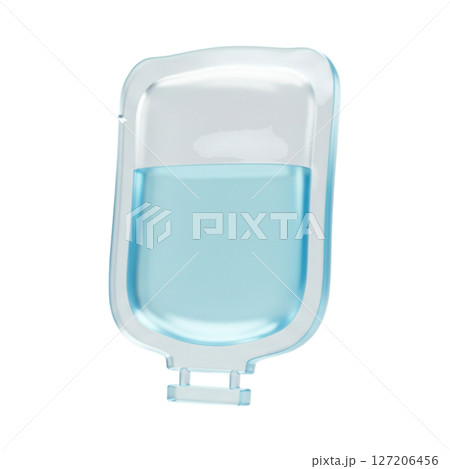 3d medical saline iv bag isolated on transparent background 3d medical saline iv bag isolated on transparent background 127206456