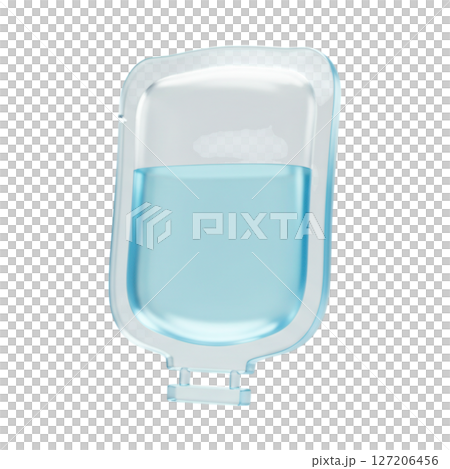 3d medical saline iv bag isolated on transparent background 3d medical saline iv bag isolated on transparent background 127206456