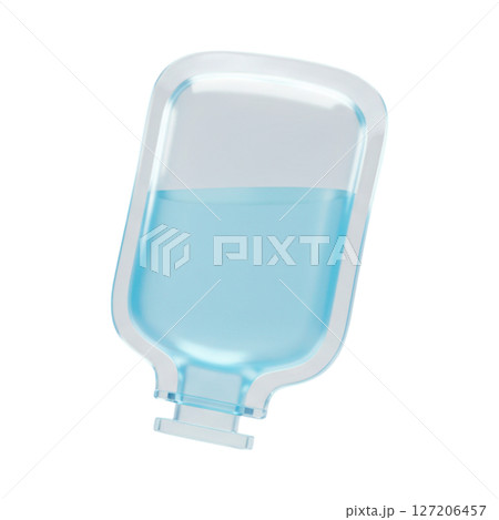 3d icon of medical intravenous saline bag isolated on transparent background 3d icon of medical intravenous saline bag isolated on transparent background 127206457