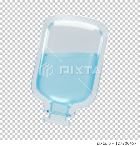 3d icon of medical intravenous saline bag isolated on transparent background 3d icon of medical intravenous saline bag isolated on transparent background 127206457