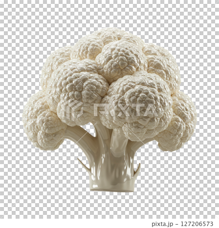 3d white cauliflower healthy vegetable food isolated on transparent background 127206573