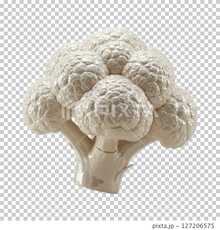 3d White Cauliflower Isolated on Transparent Background 3d White Cauliflower Isolated on Transparent Background 127206575