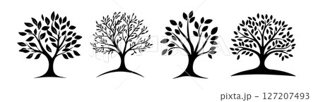 Four Simple Black Tree Silhouettes Four Simple Black Tree Silhouettes 127207493
