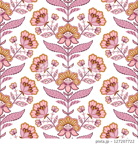 Vector seamless damask floral pattern for fabric or wallpaper. Vector seamless damask floral pattern for fabric or wallpaper. 127207722