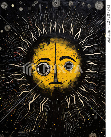 The Sun. Abstract art style poster design. Generative Ai The Sun. Abstract art style poster design. Generative Ai 127207843