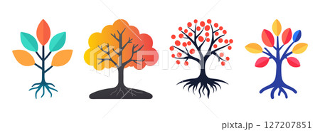 Colorful Trees Four Seasons in One Image Colorful Trees Four Seasons in One Image 127207851