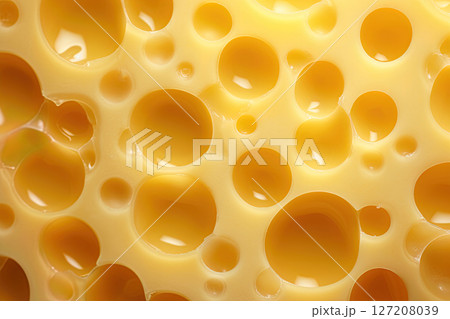 Swiss cheese background texture. Ai Generative 127208039