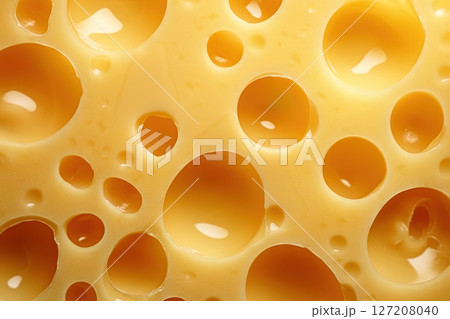 Swiss cheese background texture. Ai Generative 127208040