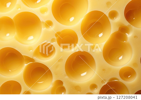Swiss cheese background texture. Ai Generative 127208041