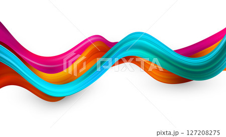 Abstract colorful vector background, color flow liquid wave for design brochure, website, flyer. Stream fluid. Acrylic paint BG 127208275