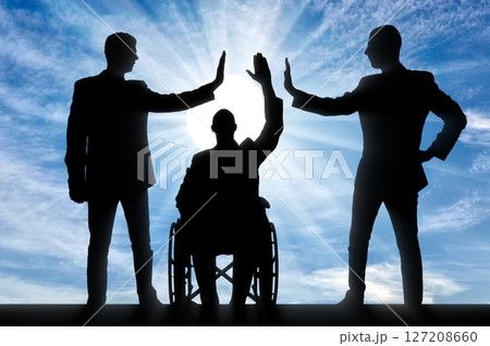 Empowering Teamwork Inclusive Workplace Success Disabled Person Businessmen Support Collaboration 127208660