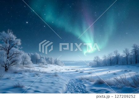 winter landscape with snowy mountains 127209252