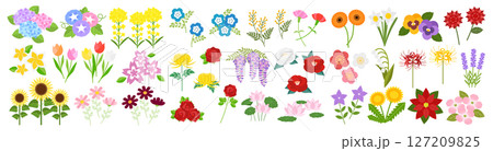 定番のお花イラスト素材セット 127209825