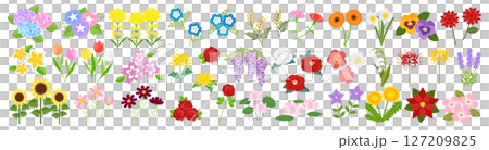 定番のお花イラスト素材セット 127209825