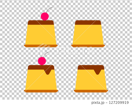 一組布丁圖示插圖 一組布丁圖示插圖 127209919