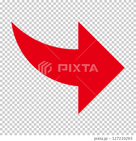 Simple and flat red arrow on white background 127210265