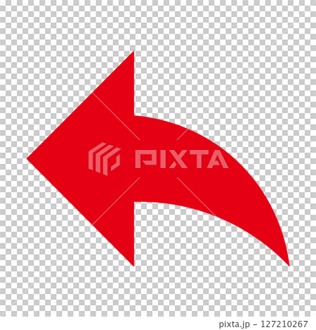 Simple and flat red arrow on white background Simple and flat red arrow on white background 127210267