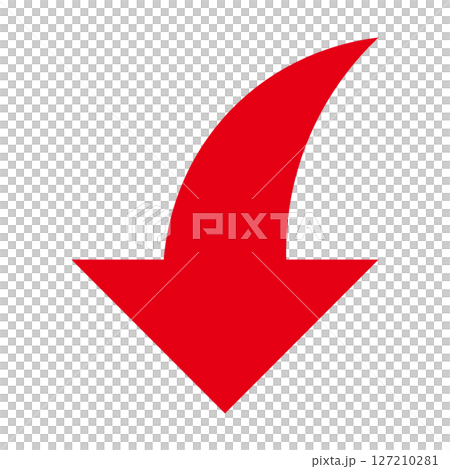 Simple and flat red arrow on white background Simple and flat red arrow on white background 127210281