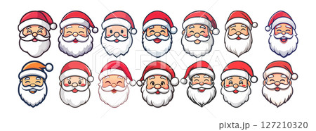 Cute Santa Claus Faces Christmas Clipart Graphics Cute Santa Claus Faces Christmas Clipart Graphics 127210320