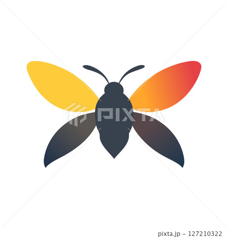 Colorful Butterfly Silhouette Illustration 127210322