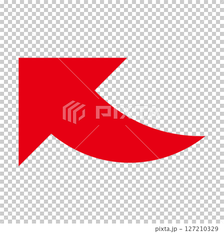 Simple and flat red arrow on white background 127210329