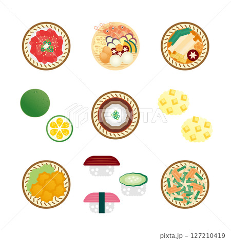 大分グルメのイラストセット2 127210419