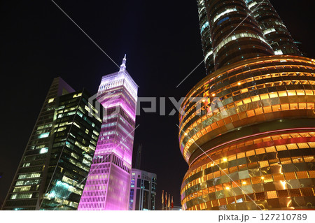 Financial centre in Doha at night, Qatar Financial centre in Doha at night, Qatar 127210789