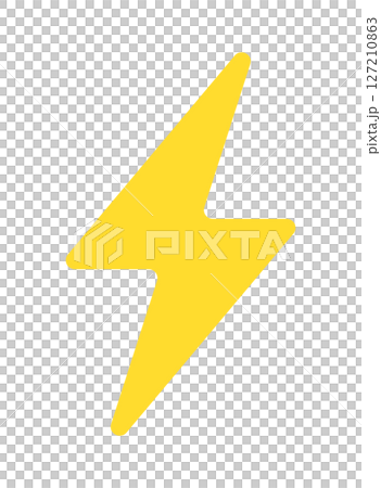 簡單而流行的黃色閃電圖標 - 電、雷、電擊和痛苦的圖像素材 127210863