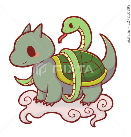 中国神話の玄武と雲 127210895