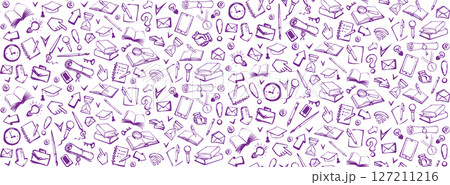 Vector background. Pattern of various icons Vector background. Pattern of various icons 127211216