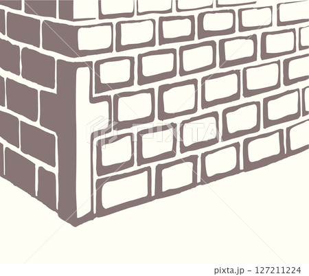 Vector drawing. Cornerstone at the base of the wall Vector drawing. Cornerstone at the base of the wall 127211224