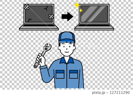 一名男修理工指導筆記型電腦維修 127211290