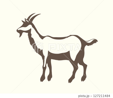 Big white goat. Vector animal 127211484