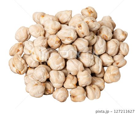 Pile of raw chickpeas cut out Pile of raw chickpeas cut out 127211627