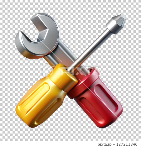 Wrench and screwdriver tools - repair and maintenance concept, handyman equipment, diy hardware set 127211840